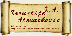 Kornelije Atanacković vizit kartica